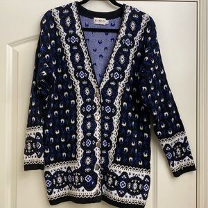 Mix It Vintage long Cardigan Sweater Womens L knit coat cottage core granny core